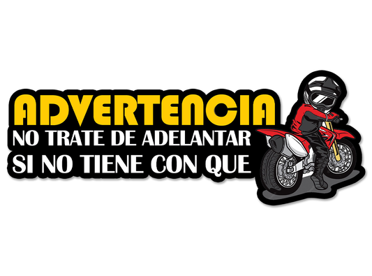 Advertencia, no adelante sticker
