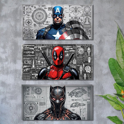 Pack de 3 cuadros Marvel
