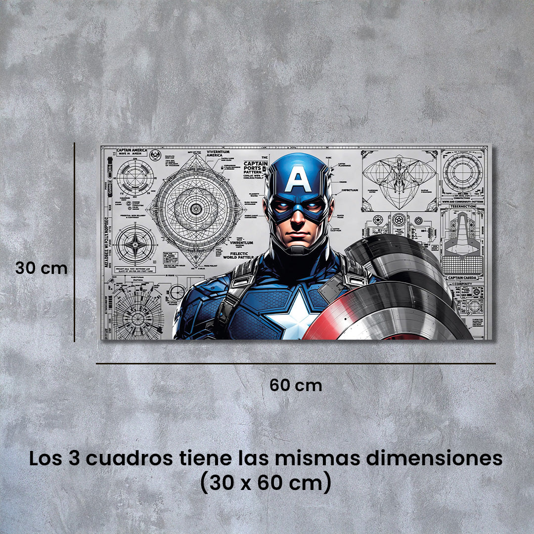 Pack de 3 cuadros Marvel